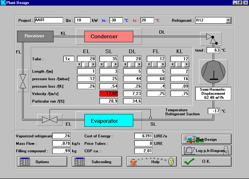 software impianti frigoriferi